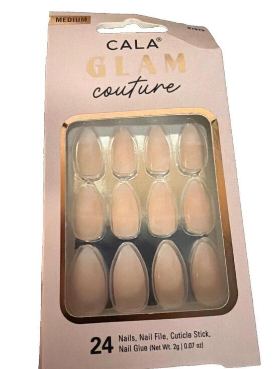 CALA Other - CALA Glam Couture Press On Nails Medium Nude Almond 24pc Nail Kit New